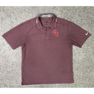 Nike Dri-Fit Men's Medium Oklahoma Sooners‎ Red Golf Polo Shirt